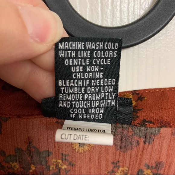 Torrid High Low Tunic Dress Terracotta Rust Sheer Floral Buttons Open Front 2X - Picture 4 of 4